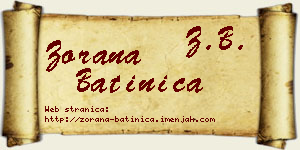 Zorana Batinica vizit kartica
